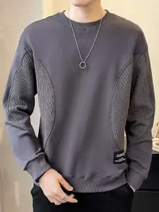 StyleCast x Revolte Men Solid Round Neck Pullover Sweatshirt