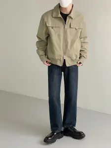 StyleCast Men Spread Collar Solid Casual Open Front Jacket