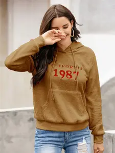 StyleCast Printed Hooded Sweatshirt