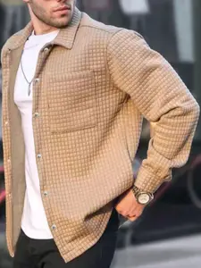 StyleCast x Revolte Men Geometric Casual Tailored Jacket