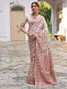 Anouk Woven Design Zari Silk Blend Saree