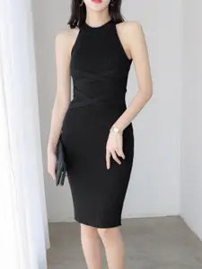 StyleCast x Revolte Round Neck Sleeveless Bodycon Dress