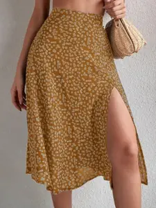 KPOP Printed A-Line Knee Length Skirt