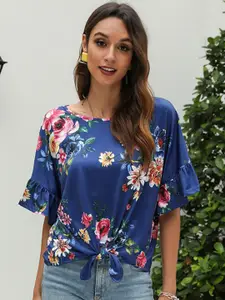 StyleCast x Revolte Floral Print Extended Sleeves Top