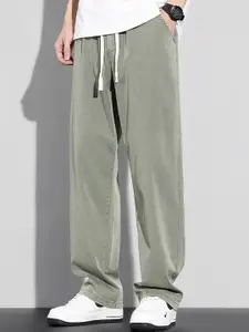 StyleCast x Revolte Men Mid-Rise Loose Fit Pleated Trousers