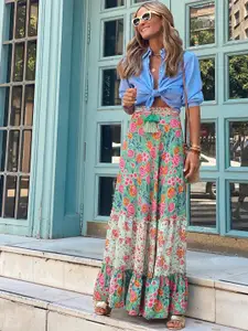 StyleCast Printed Tiered Skirts