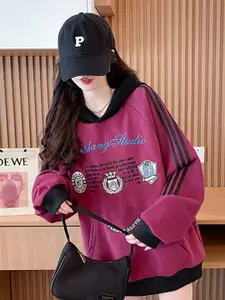 StyleCast x Revolte Women Hooded Typography Sweatshirt