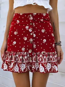 StyleCast x Revolte Printed Flared Mini Skirts
