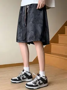 StyleCast Men Loose Fit Self Design Knee Length Shorts