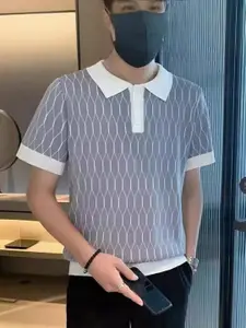 StyleCast Men Abstract Printed Polo Collar Slim Fit T-shirt