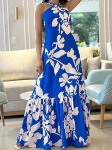 StyleCast Blue Floral Printed Maxi Dress