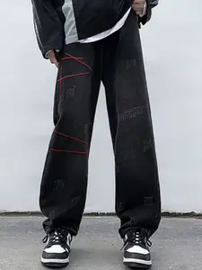 StyleCast x Revolte Men Wide Leg Dark Shade Jeans