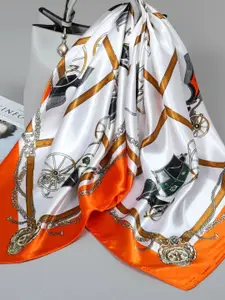 QUECY Women Printed Silk Scarf