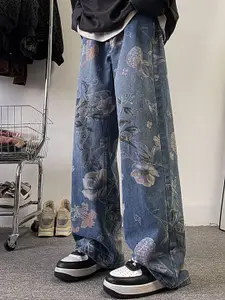 StyleCast x Revolte Men Light Fade Stretchable Printed Mid-Rise Jeans