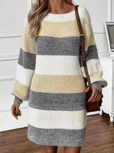 StyleCast Women Striped Mini Jumper Dress