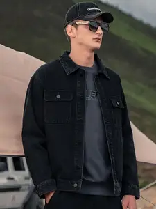 StyleCast x Revolte Men Lightweight Open Front Denim Jacket