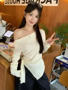 StyleCast Women Off-Shoulder Long Sleeves Pullover Sweater