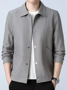 StyleCast x Revolte Men Spread Collar Solid Casual Windcheater Jacket
