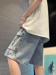 StyleCast Men Loose Fit Mid-Rise Denim Shorts