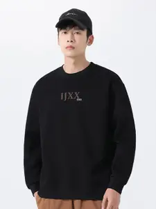 StyleCast x Revolte Men Typography Printed Pullover Sweatshirt