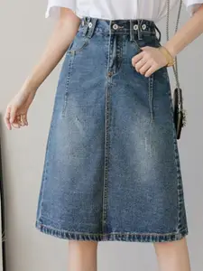 StyleCast Women Solid Casual Knee Length Skirt