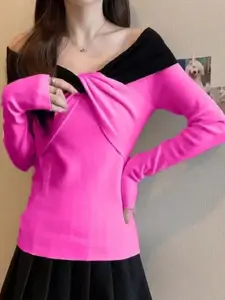 StyleCast Off-Shoulder Woollen Bardot Sweater