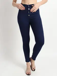 TYFFYN Women Slim Fit High-Rise Highly Distressed Heavy Fade Stretchable Jeans