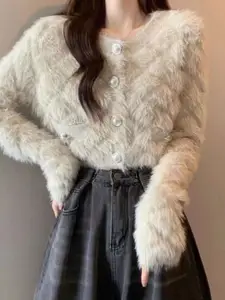 StyleCast Solid Long Sleeves Woollen Top