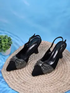 Ronnie Grey Embellished PU Party Stiletto Pumps