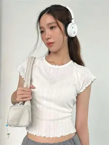 StyleCast x Revolte Self Design Cap Sleeves Top