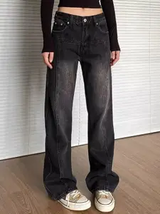 StyleCast Women Relaxed Fit Mildly Distressed Light Fade Jeans