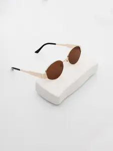 PELLE LUXUR Women Oval Sunglasses with UV Protected Lens PL25GS07