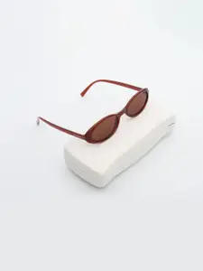 PELLE LUXUR Women Oval Sunglasses with UV Protected Lens PL25GS176