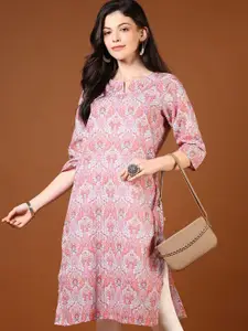 V-Mart Women Ethnic Motifs Printed Daily Cotton Straight Kurtas