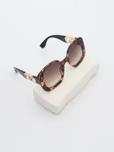 PELLE LUXUR Women Oval Sunglasses with UV Protected Lens PL25GS241