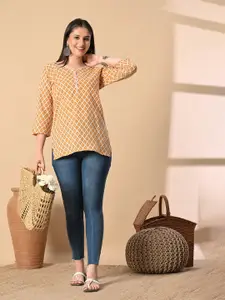 all about you Women V-Neck Floral Printed Cotton Top