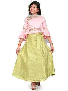 ORIEX THE ORIGINAL FASHION Kids-Girls Embroidered Bell Sleeve Maxi Dress