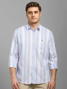 Louis Philippe Sport Men Slim Fit Vertical Striped Spread Collar Cotton Casual Shirt