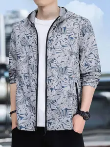 StyleCast x Revolte Men Floral Printed Hooded Tailored Jacket