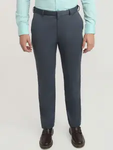 Raymond Men Solid Regular Fit Mid-Rise Formal Trousers
