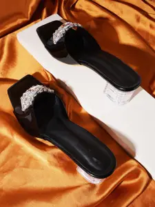 Try Me Embellished Block Sandals