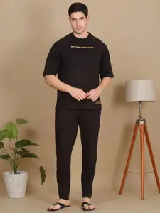 Sweet Dreams Printed Round Neck T-Shirt With Trousers Co-Ords