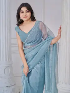 Saree mall Embellished Beads and Stones Net Sarees