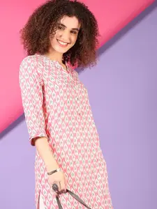 V-Mart Women Abstract Printed Daily Straight Kurtas