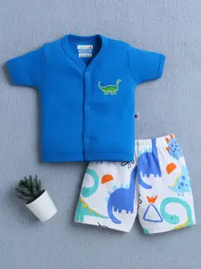 BUMZEE Boys Short Sleeves Pure Cotton Shirt With Shorts