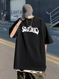 StyleCast x Revolte Men Graphic Printed Round Neck Cotton Oversized T-shirt