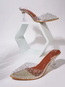 Froh Feet Women Embellished Kitten Peep Toes