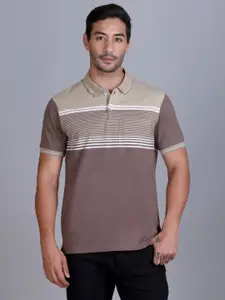 SANE ORIGINALS Men Striped Polo Collar Pockets T-shirt