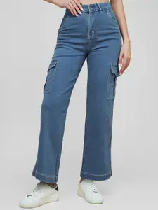 Life With Pockets Women Wide Leg High-Rise Stretchable Jeans