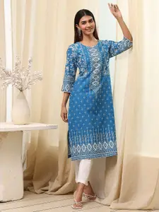 Biba Women Ethnic Motifs Printed Daily Cotton Straight Kurtas